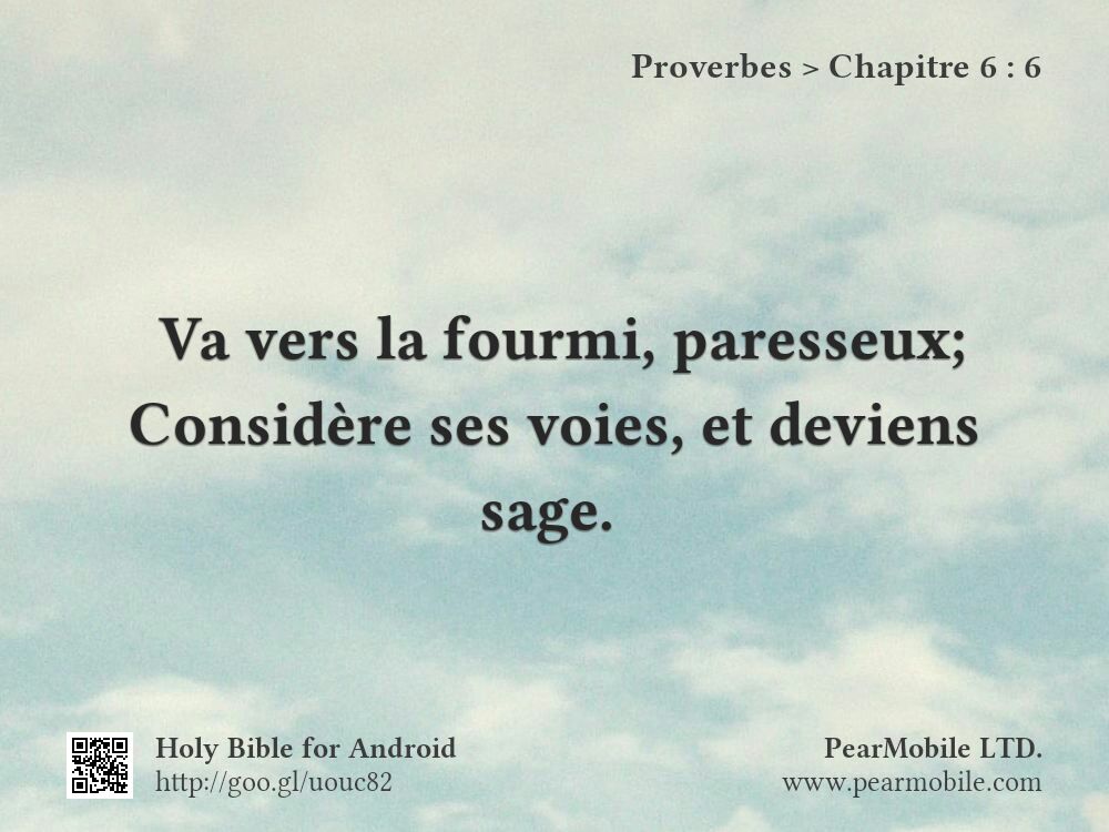 Proverbes, Chapitre 6:6
